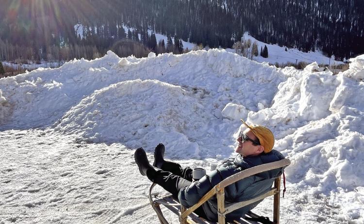 Jacob Johnson soaking up some vitamin D while visiting Silverton. Photo credit Morgen Dorsey