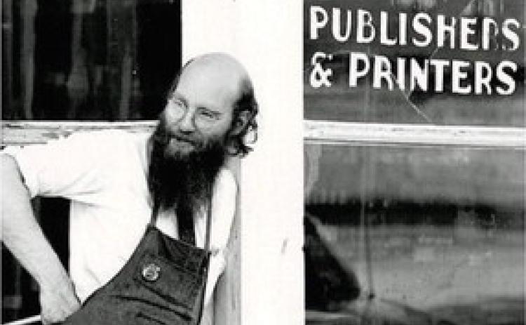 Allen Nossaman, an important factor in the early days of the Society, outside his office where he was editor and publisher of The Silverton Standard for more than ten years starting in 1963.